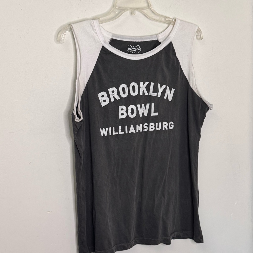 Brooklyn Bowl Williamsburg Black & White Raglan Muscle Tank XL USA